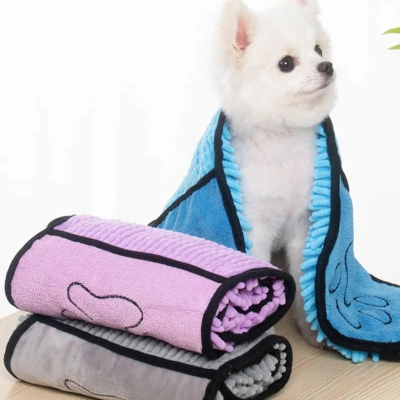 Asciugamano per Cani ad Asciugatura Rapida, Accappatoio per Animali Domestici in Fibra Morbida Super Assorbente, Asciugamano da Bagno per Gatti, Comodo Panno per la Pulizia degli Animali, Accessori per Cani