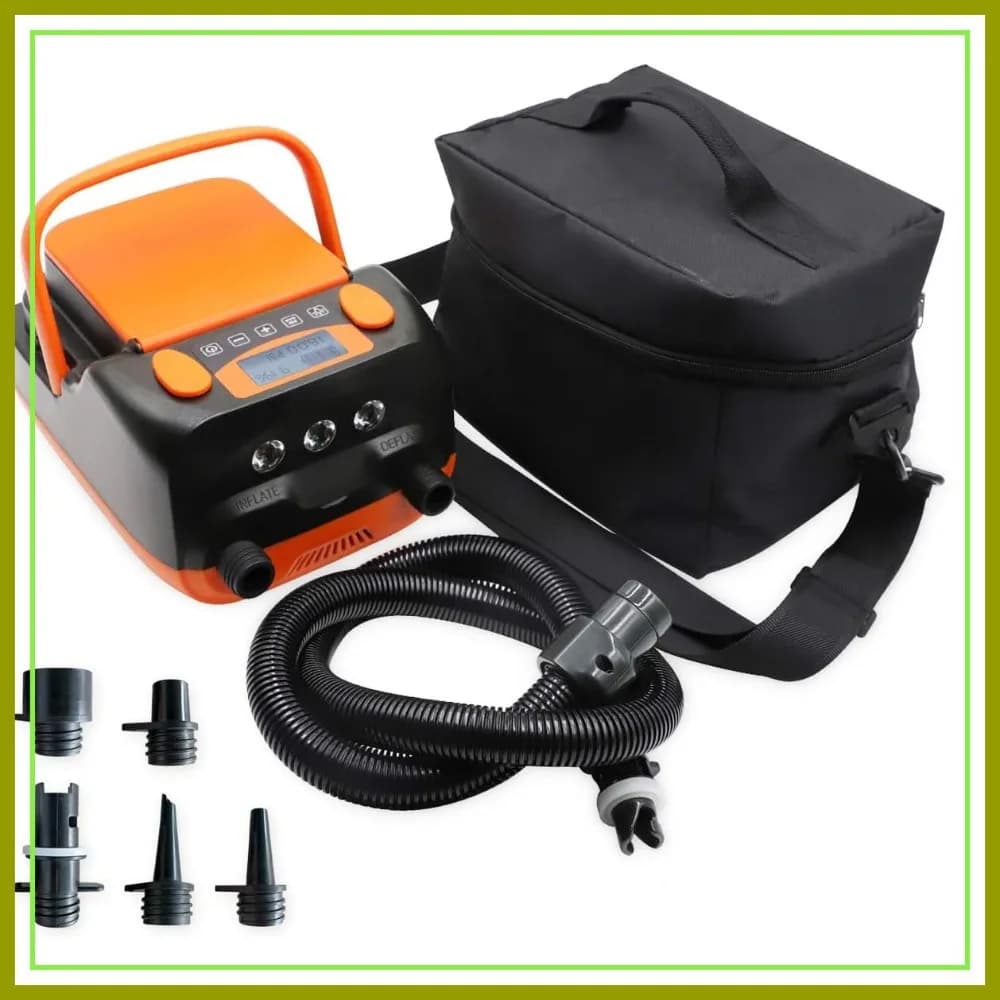 Pompa ad aria elettrica ricaricabile da 16 PSI 12V per Stand Up Paddle Board, barche, kayak - Gonfiatore/Sgonfiatore portatile