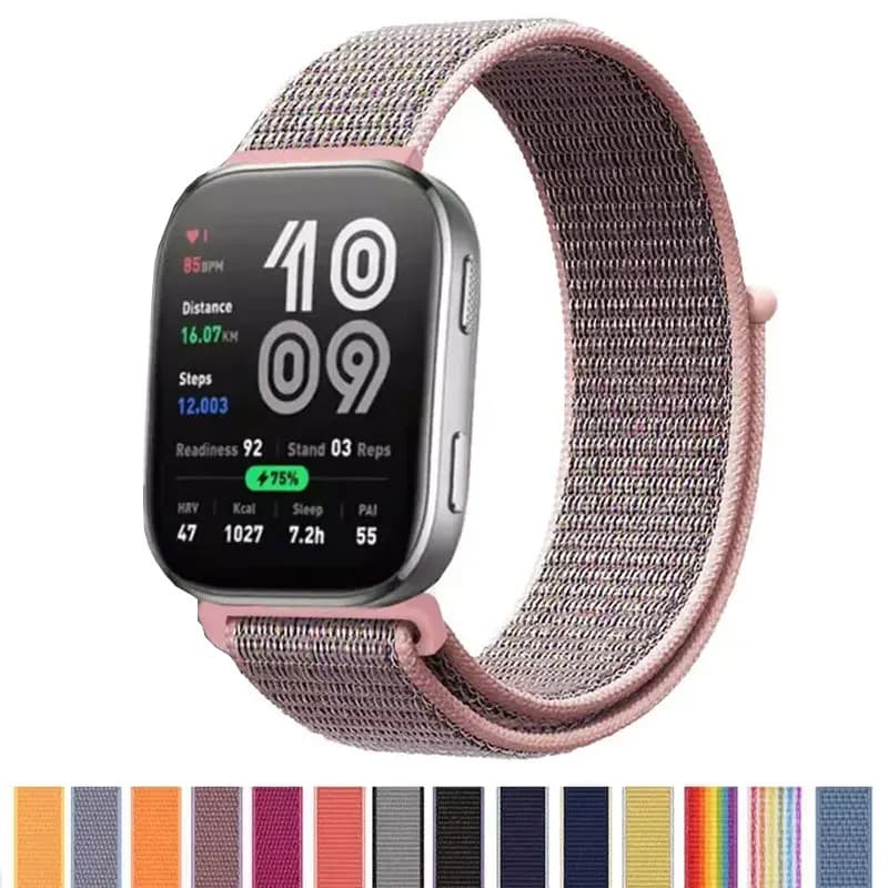 Cinturino ad anello in nylon per Amazfit Bip 6 5 Bip6 Smart Watch Cinturino sportivo traspirante rapido da 22 mm per accessori Amazfit Bip 6