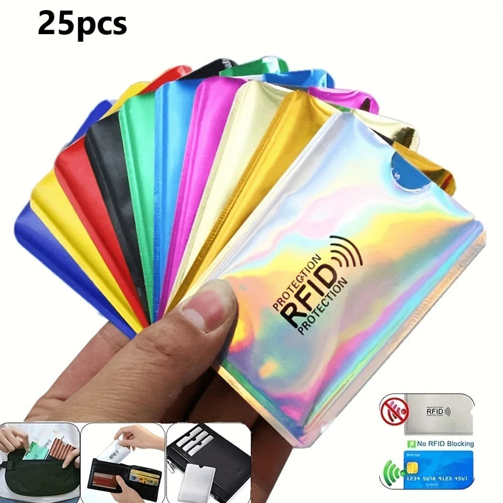 25pcs Ultrathin Anti-Rfid Wallet Blocking Reader Lock Bank Card Holder Anti Theft Credit Card Case Protection New Rfid Card