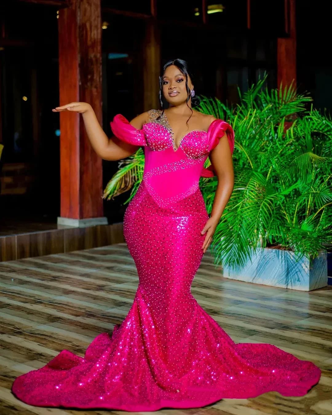 Nuovo elegante abito da ballo da donna con perline in pizzo a sirena personalizzato adatto per occasioni formali e abiti da sera della seconda reception
