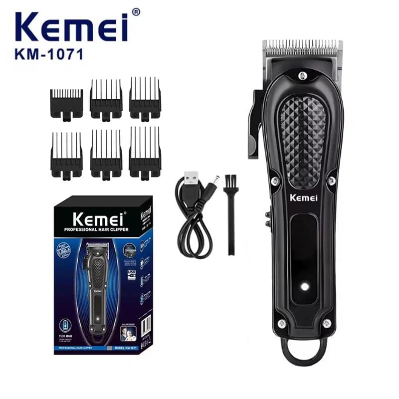 Electric Haircut Kemei KM-1071 USB Rechargeable Wireless Regular Barb Powerful Cutting Tool for Man