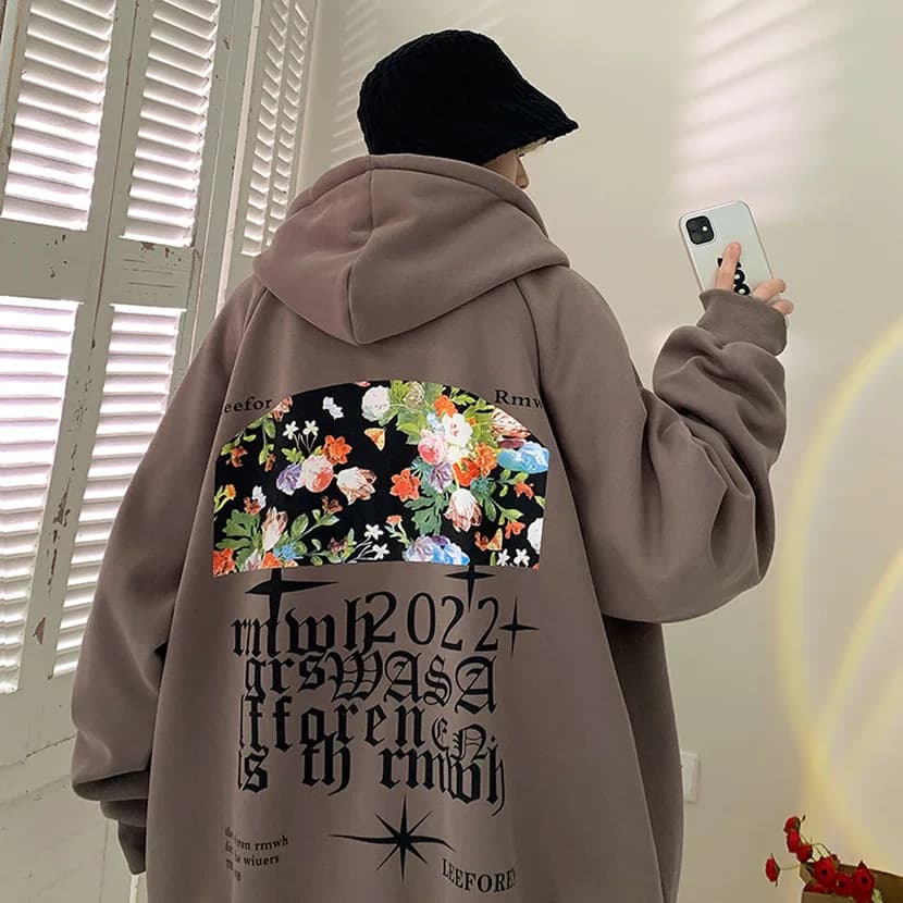 Felpa con cappuccio pesante da uomo stile americano, cardigan oversize alla moda stile Hong Kong, capospalla casual sportivo primavera autunno