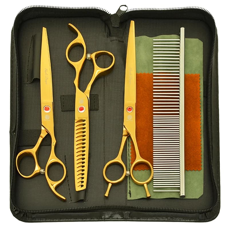 7.0" Purple Dragon Pets Grooming Scissors Dog Cat Groomer's Shears Straight Curved Cutting Thinning Scissors Pet Supplies B0016B