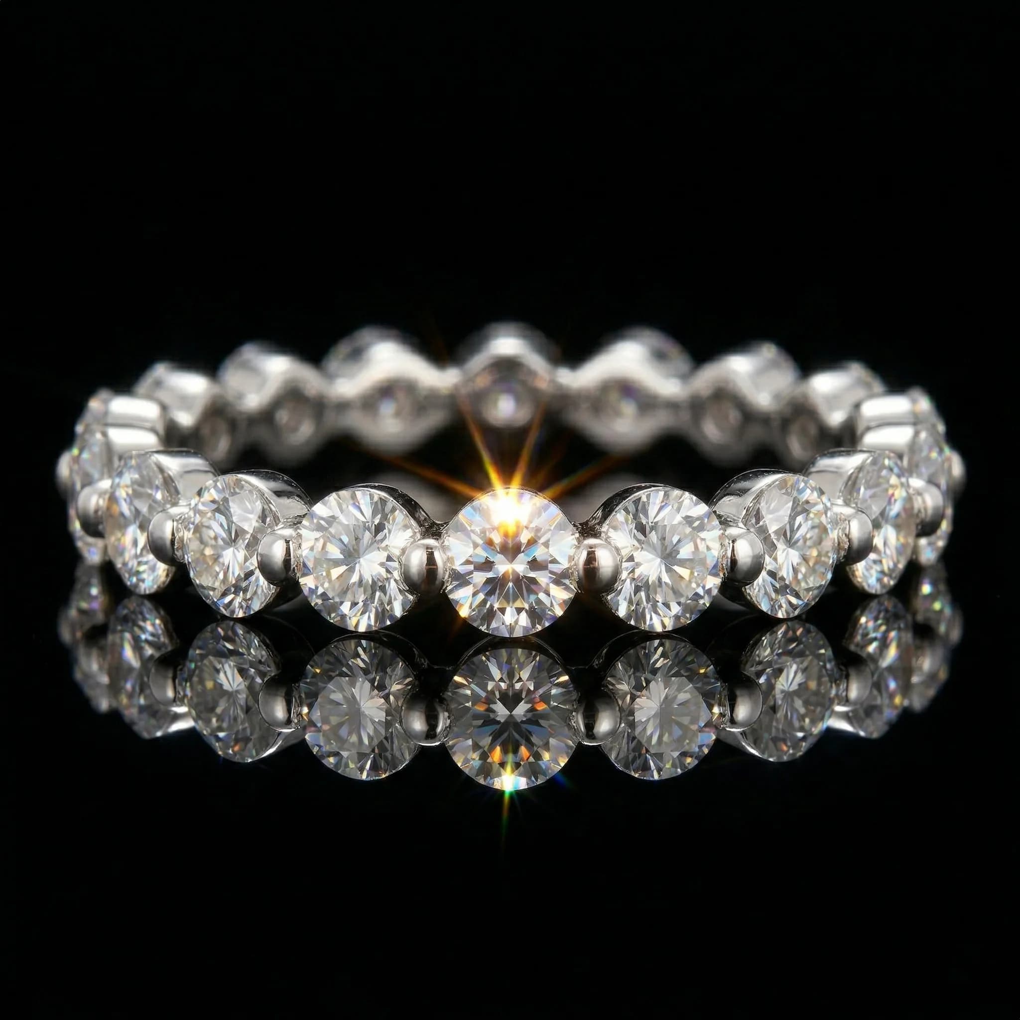 Moissanite Ring, 925 Sterling Silver, D Color VVS1, Wave Shank, Unisex Stackable, Couple Ring, With Certificate