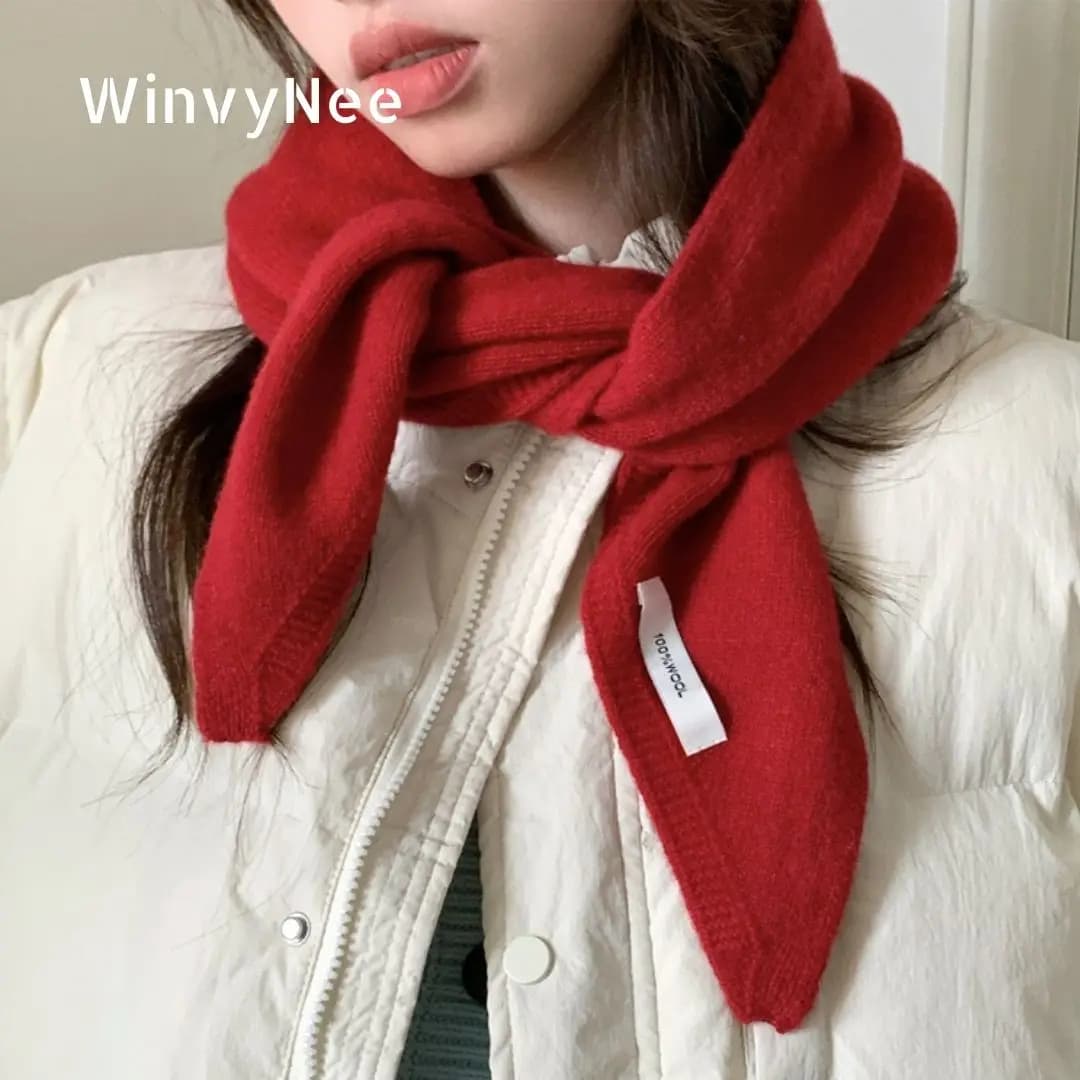WinvyNee Sciarpa da donna 100% lana Foulard Cravatta Sciarpe per Lady Donna Bandana Moda Triangolare Foulard Wrap Inverno G1523026