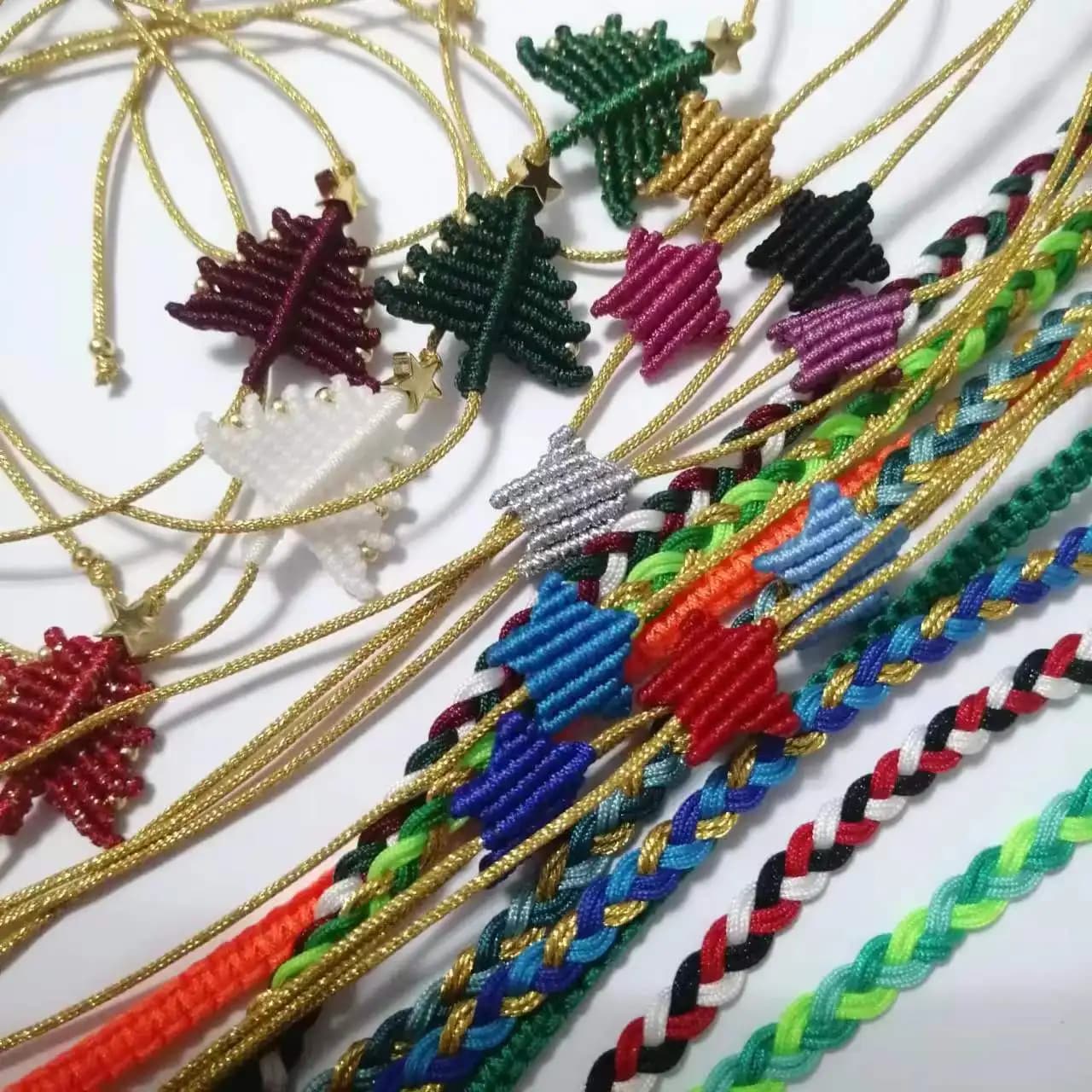 Macrame Exquisite Handmade Christmas star Bracelet XMAS Lucky Charm Couple Friend Gift