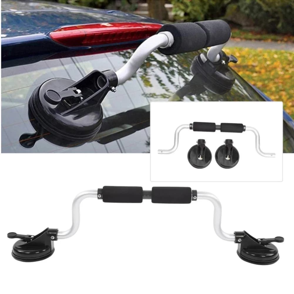 Aluminum and plastic mounting roller with suction cup base for car roof, scratch-resistant design with dense foam