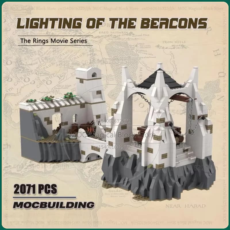 Anelli Film Illuminazione delle Beacon Moc Building Blocks Modello Tecnologia Mattoni Assemblaggio fai-da-te Collezione Display Giocattoli Regali di Natale