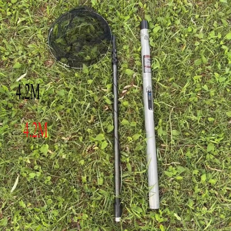 Guadino telescopico portatile per attrezzatura da pesca pieghevole da 4,2 m con palo in carbonio ultraleggero personalizzato in fabbrica