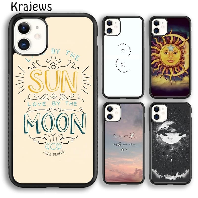 Custodia Protettiva Sole e Luna per iPhone 17 Air 16, Cover per Telefono 15 14 Plus 12 13 Pro Max, Coque Shell Fundas