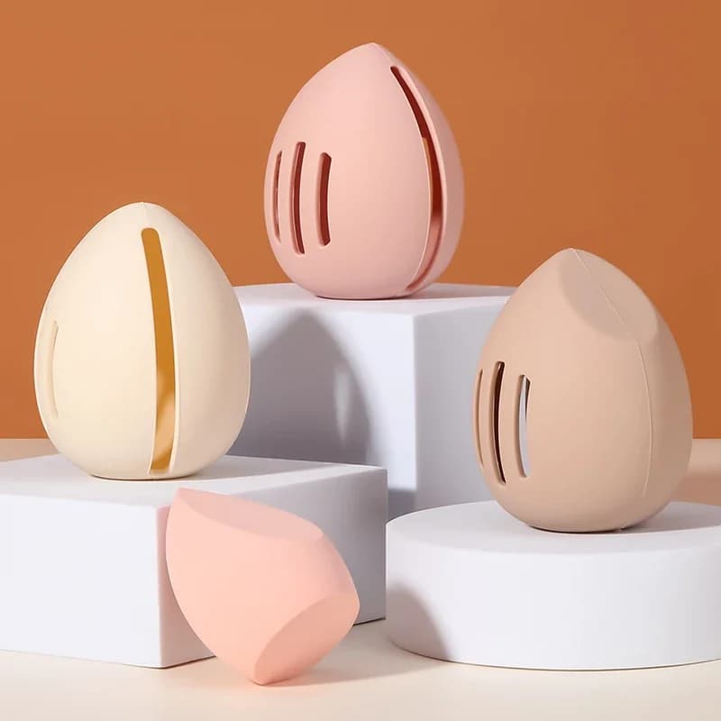 1 pz porta spugna per trucco custodia per uova di bellezza multi-foro in silicone ecologico scatola porta soffio cosmetico portatile da viaggio
