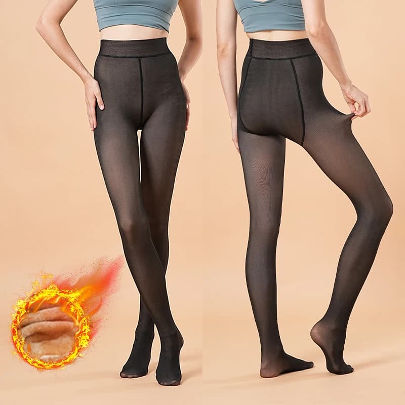 Addensare calze da donna collant in pile traslucido collant sexy nero da donna inverno caldo stock pantaloni calzino a vita alta streetwear