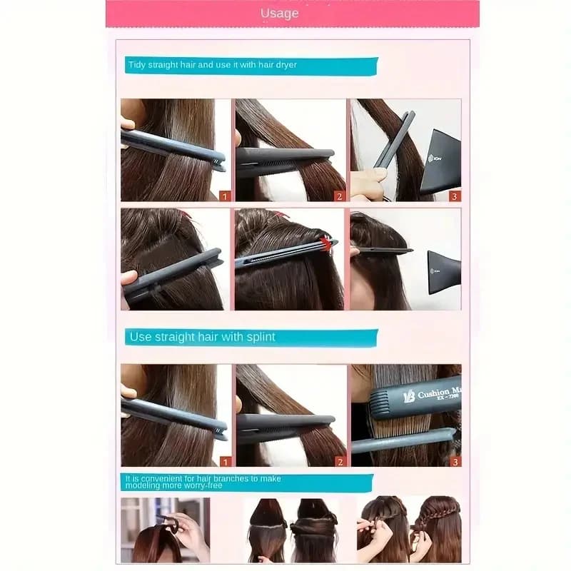 1Pc Wig Wig V-Comb Hair Finish Disordered Straightening Steak Pettine - Hair Styling Tool Special Clip for Hair Wigs Black Warm