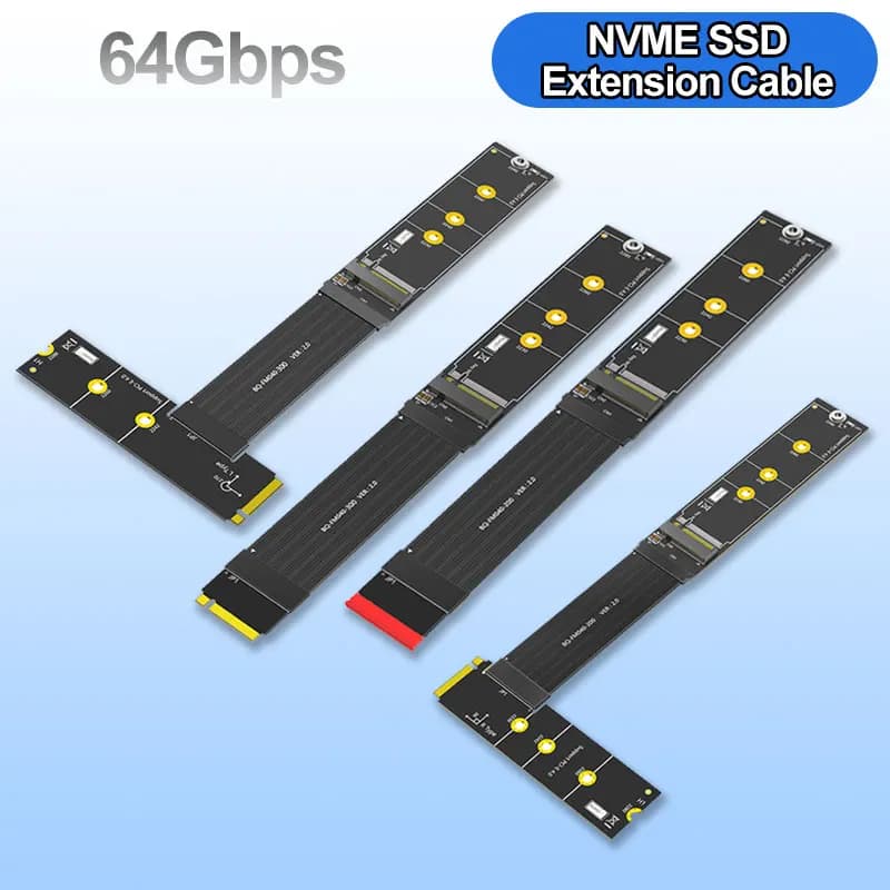 NGFF M.2 M-KEY NVME SSD Extender 20 cm 30 cm 64 Gbps Cavo adattatore per tipo 2230/2242/2260/2280 Presa di prolunga Tipo 2280 Cavo