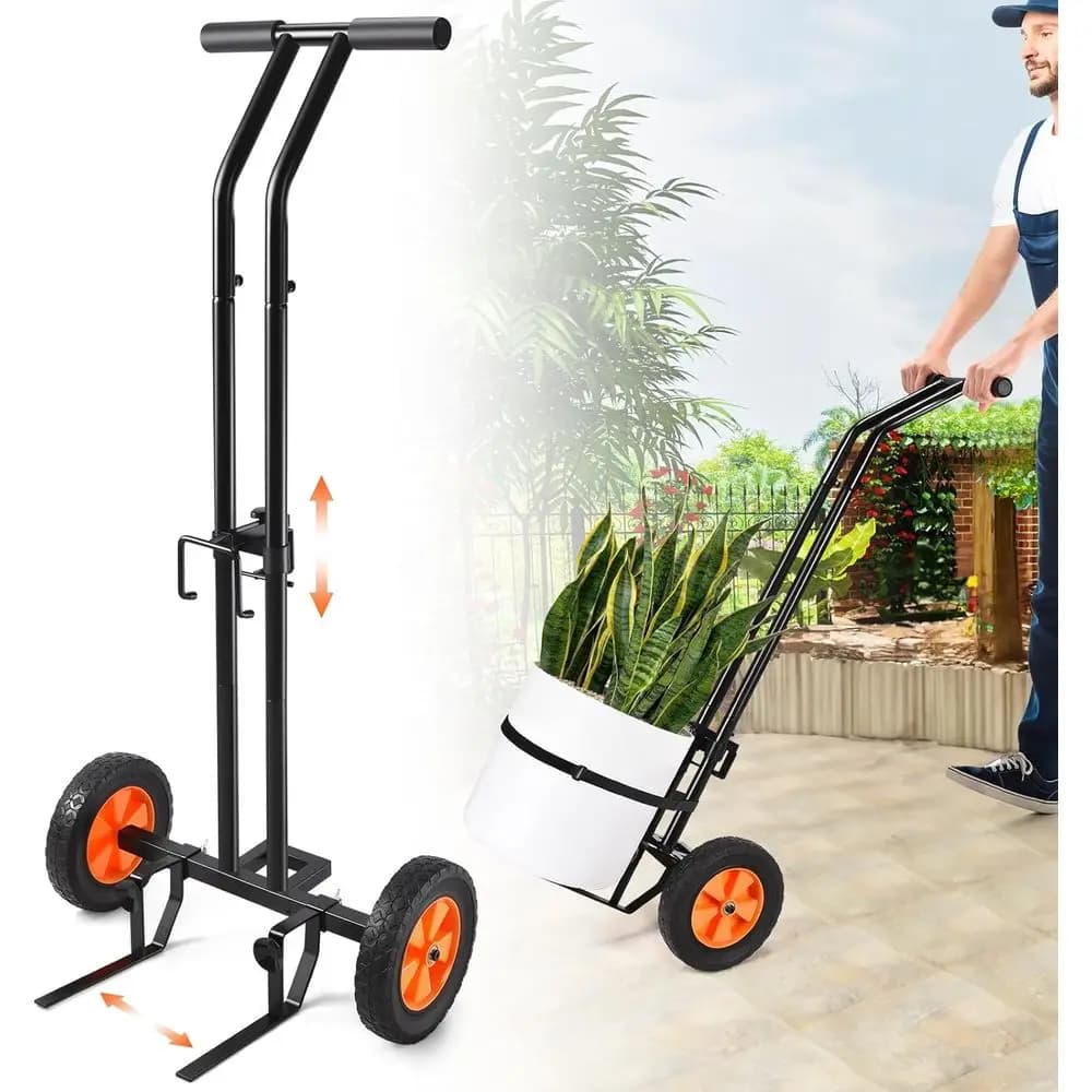 Trolley for Plants Resistant with Wheels, Adjustable Arm and Suction cups, Ideal for Moving Ranges in Interior and Outer