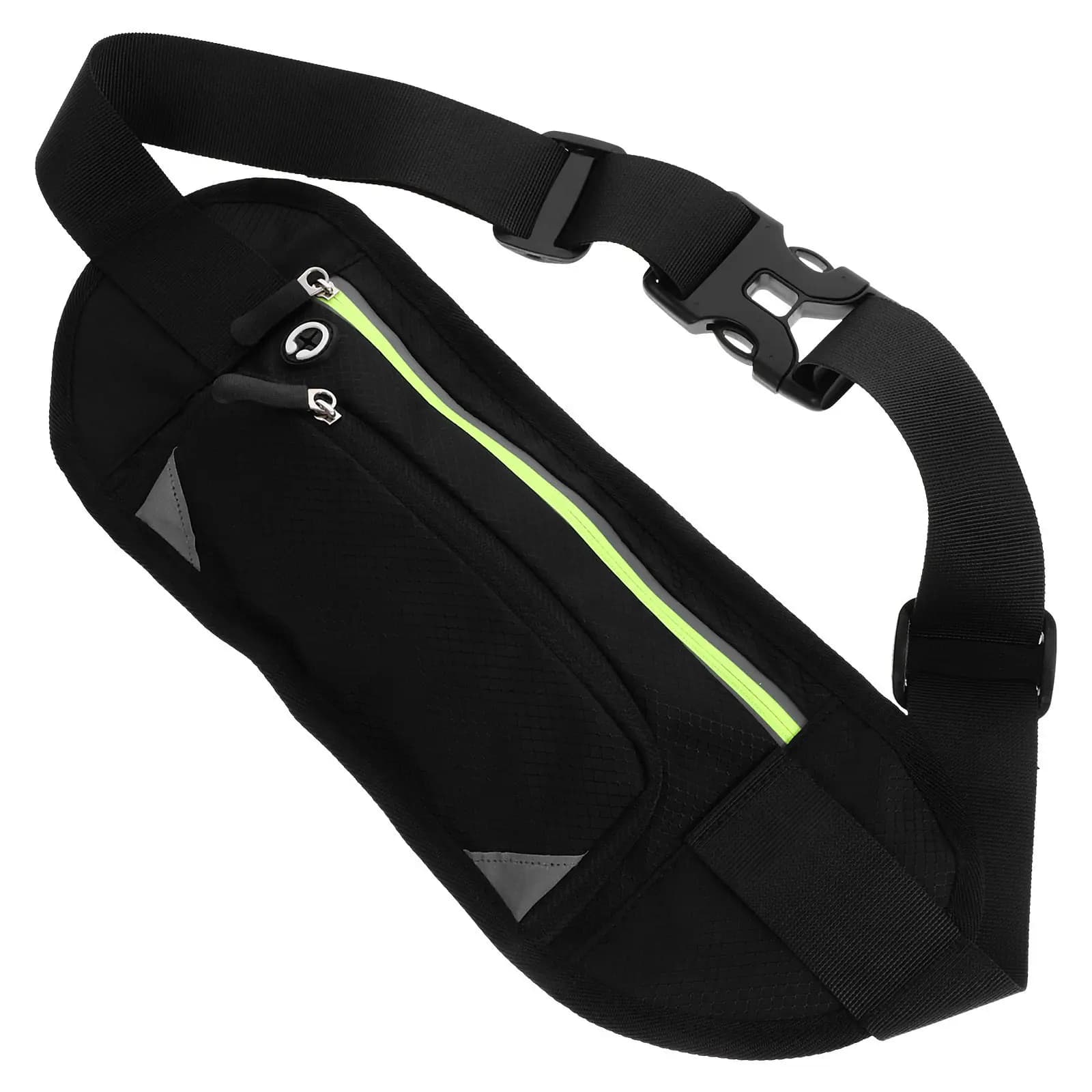 Black Sports Waist Lightweight for Running, Hiking and Fitness, Cellular Door with Adjustable Strap