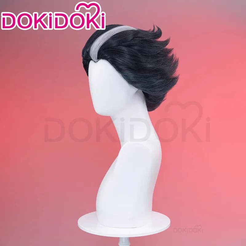 LQIN STOCK Stolas Goetia Parrucca Anime Parrucca Cosplay DokiDoki Uomini 28 centimetri Capelli Corti Stolas Goetia Cosplay Alta Resistente Al Calore Cap Libero