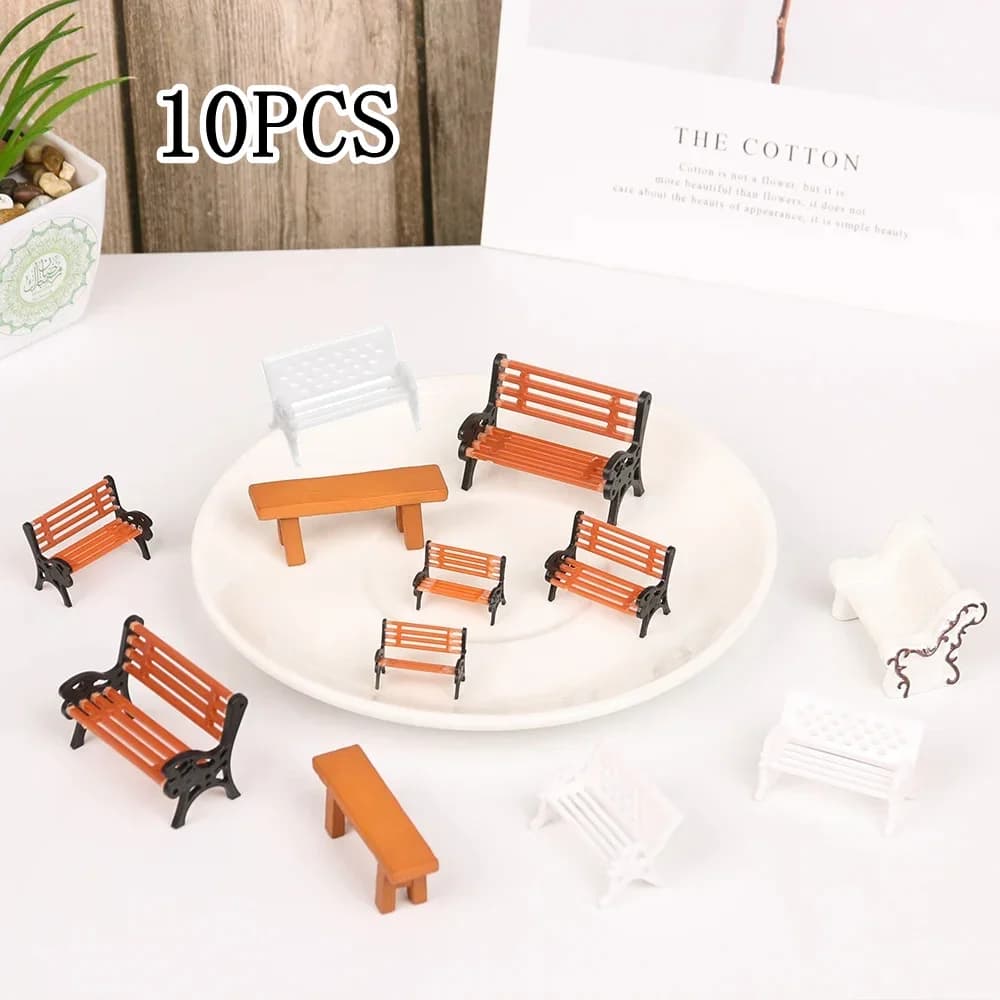 10/2PC Nuovo Mini Panca Sgabelli Micro Paesaggi Artigianato Creativo Piante Grasse Bonsai Casa di Bambola Fata Giardino Cortile Complementi Arredo Casa
