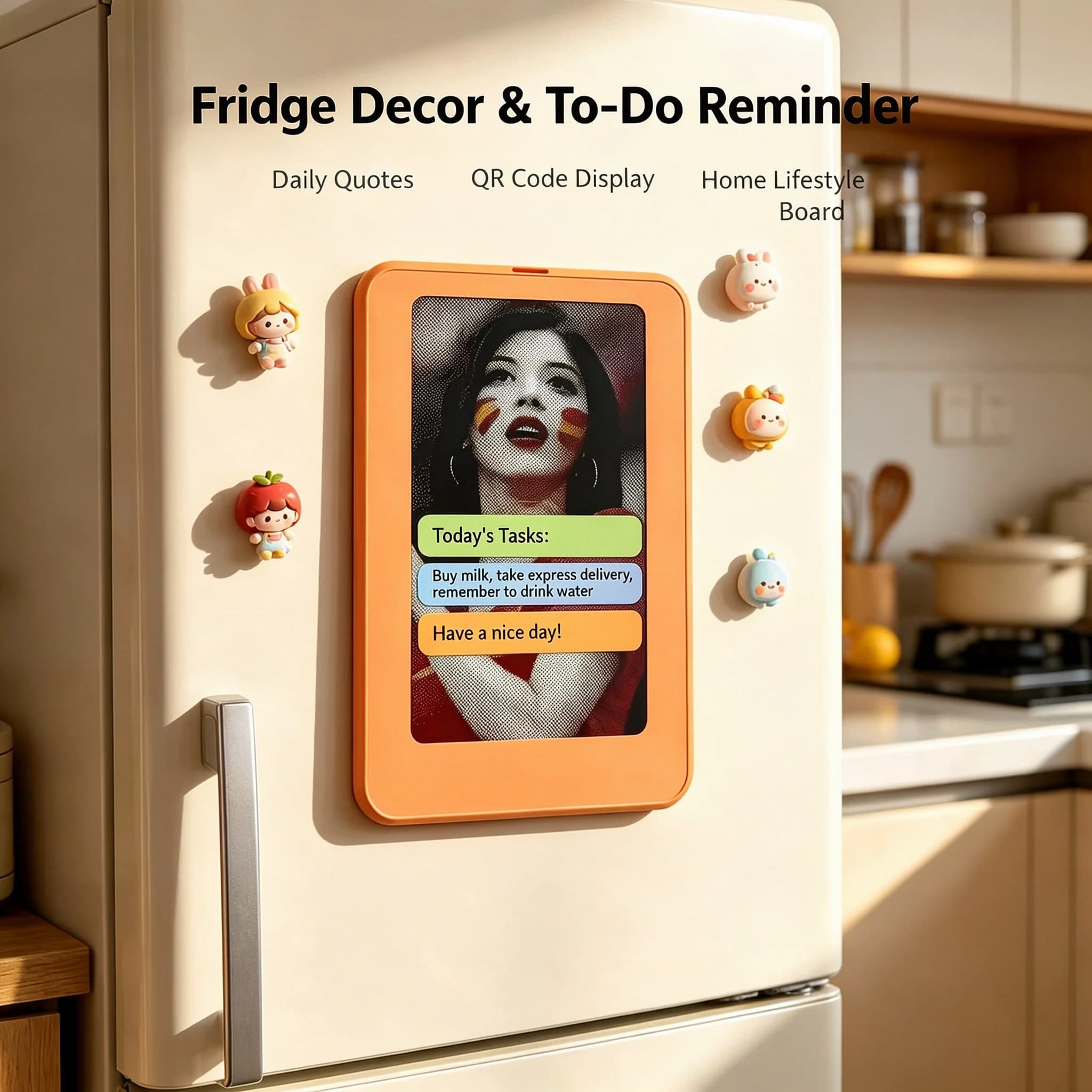 3.7 Inch Magnetic Fridge Card NFC Function Memory Digital Photo Frame Four Color Display e-Paper Ink Display Screen 240 *416