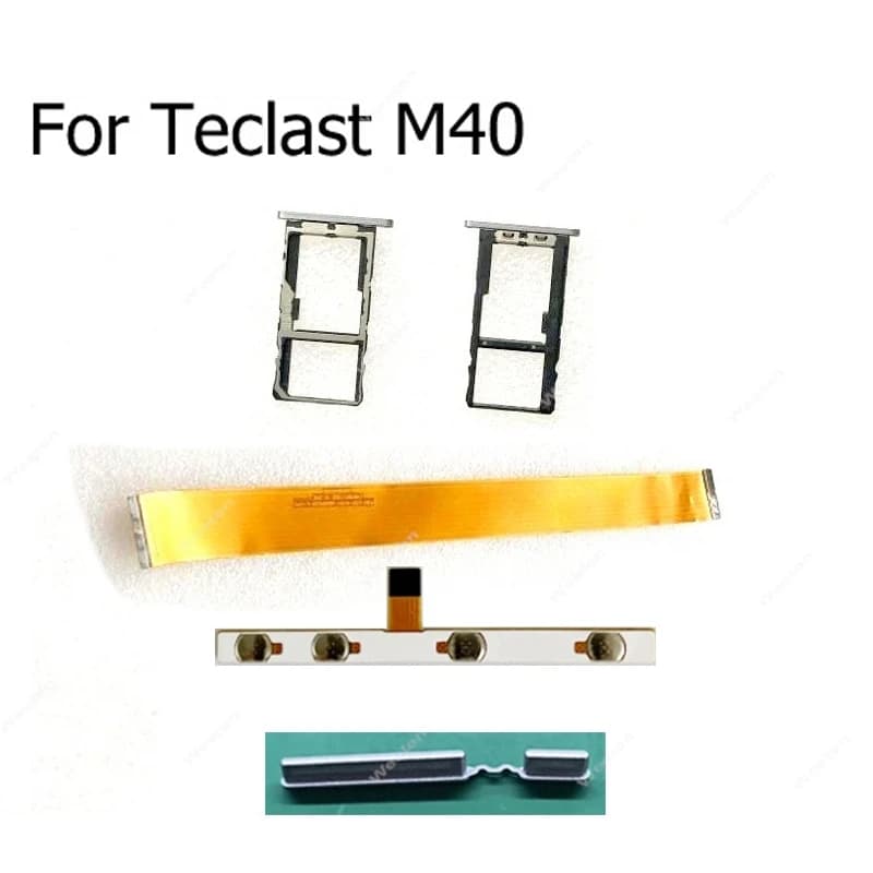 Vassoio per scheda SIM per Teclast M40 M40 Air Plus, cavo flessibile per pulsanti di accensione/spegnimento e volume, cavo flessibile per schermo LCD Teclast M40