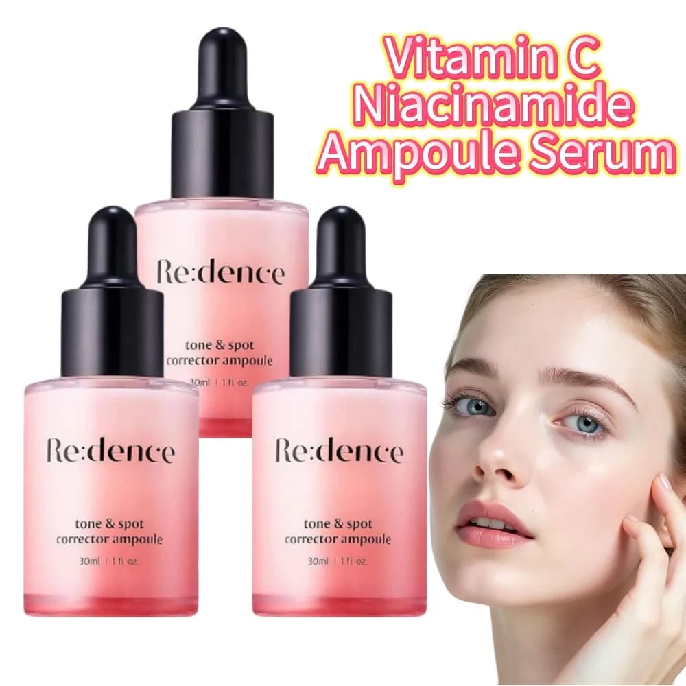 Vitamin C Niacinamide Ampoule Serum 30ml Tone Spot Corrector Fade Dark Spots Hydrating Lightweight Brightening Redness Relief