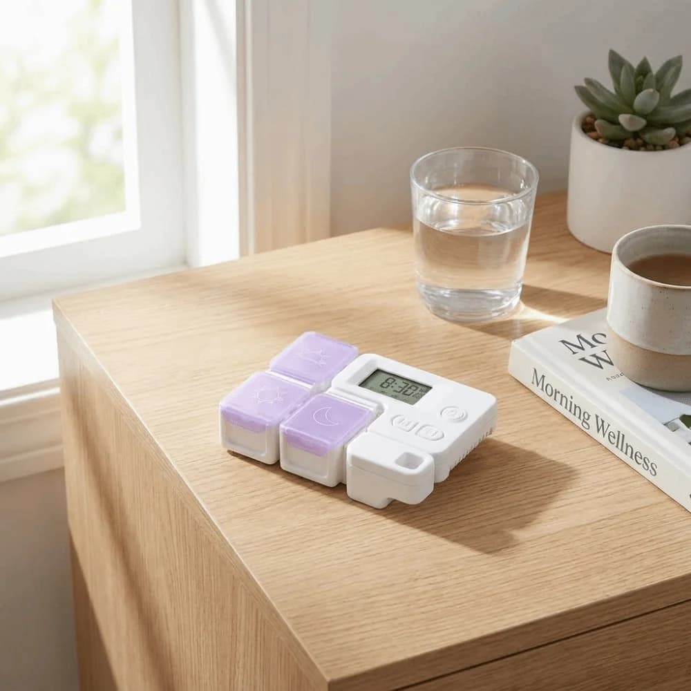 Timing Alarm Smart Pill Storage Box Alarm Timer 7 Day Electronic Pill Organizer Timer Reminder Smart Weekly Pills Container Home