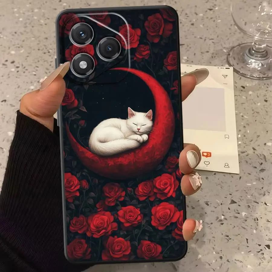 Cover Morbida per Telefono The Sleeping Bear Cat per Honor X7a X9C X7d X7b X8a X9a X9b X9D X5c X8b