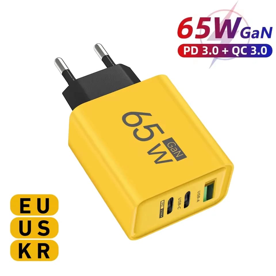 65W USB Type C Charger PD Fast Charging Mobile Phone Quick Charge Charger For iPhone Xiaomi Samsung Huawei Travel Power Adapter