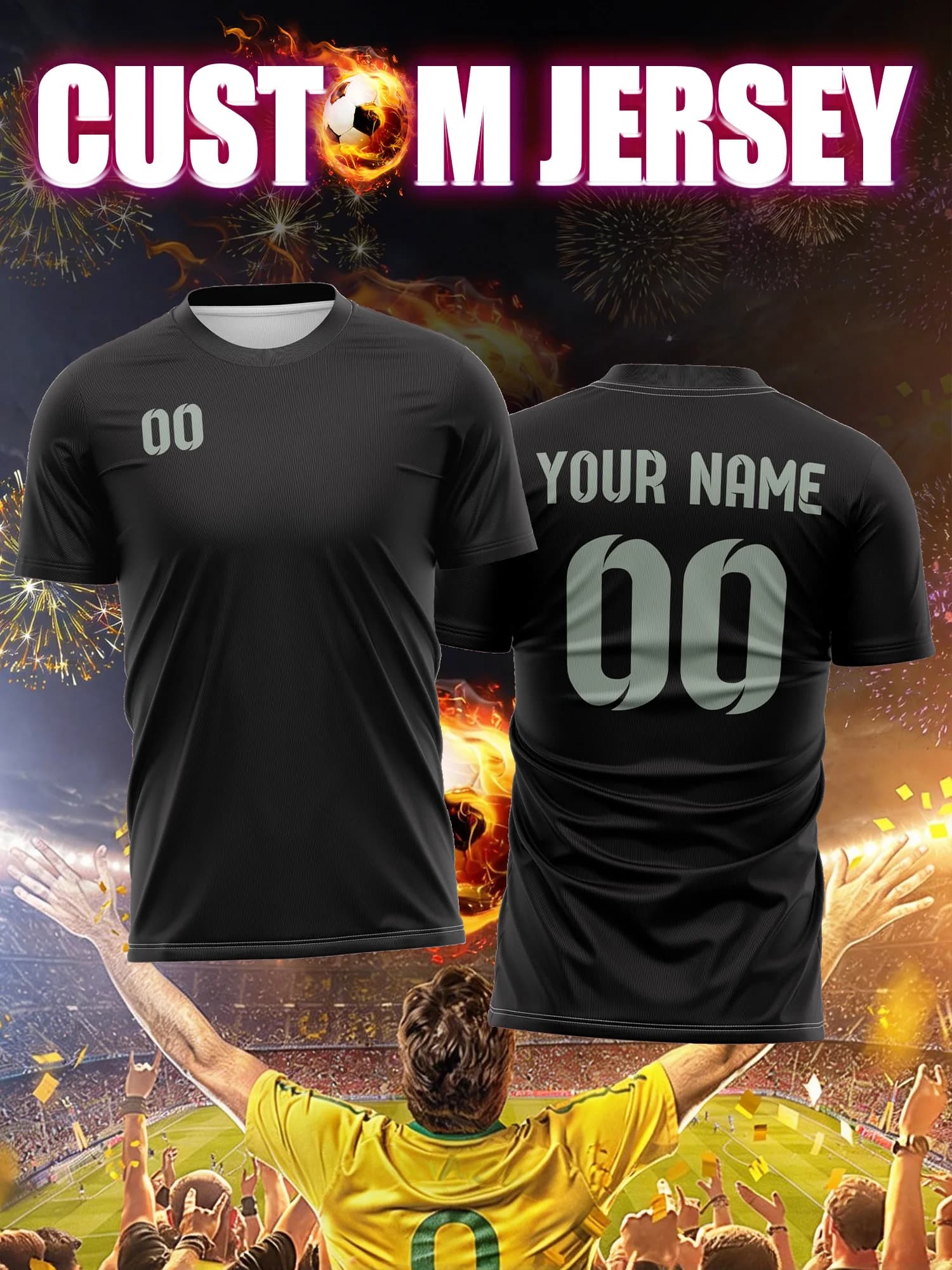 Custom Football Knit with Picture, Number and Name, Reserve Squad Divider, Resistant and Breathable Equipment for Training and Matching