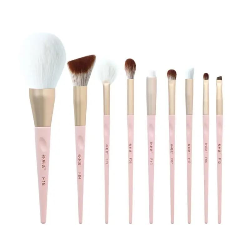 Set di pennelli per trucco da 9 pezzi Painter Pink, un set completo di strumenti di bellezza portatili con setole super morbide, pennelli per trucco Cangzhou