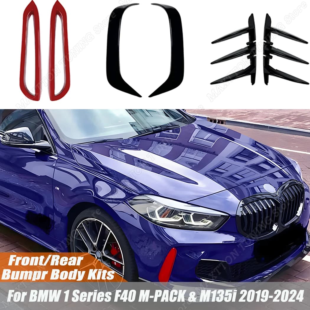 Per BMW serie 1 F40 M-PACK e M135i 2019-2024 auto paraurti anteriore/posteriore Spoiler Splitter diffusore coltello a vento Trim Body kit plastica