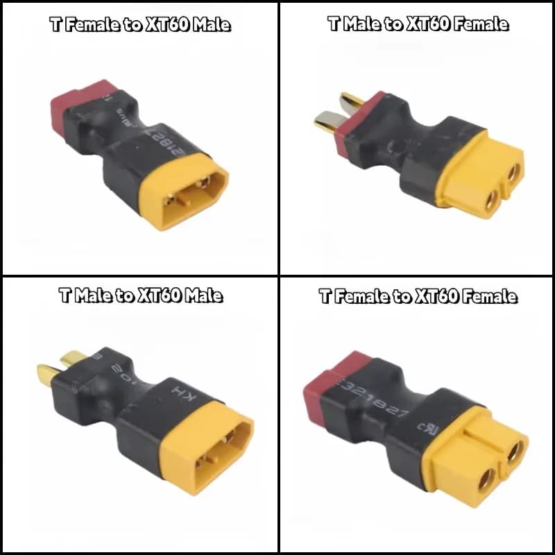 Adattatore da connettore T a XT60, da T Maschio/Femmina a XT60 Maschio/Femmina per batteria Lipo RC, elicottero, quadricottero