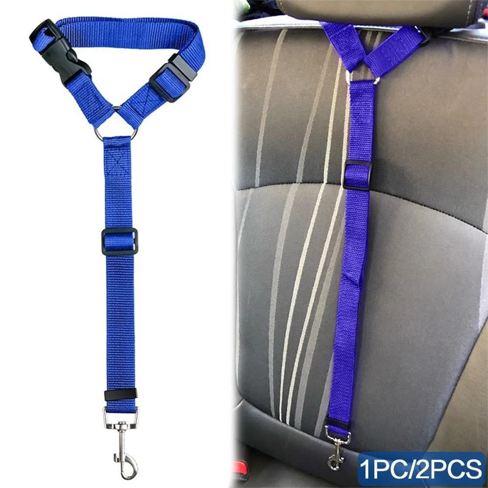 Cintura di sicurezza per auto per animali domestici Guinzaglio in nylon Cintura di sicurezza per sedile posteriore Imbracatura regolabile per collare per cani e gatti Accessori per animali domestici