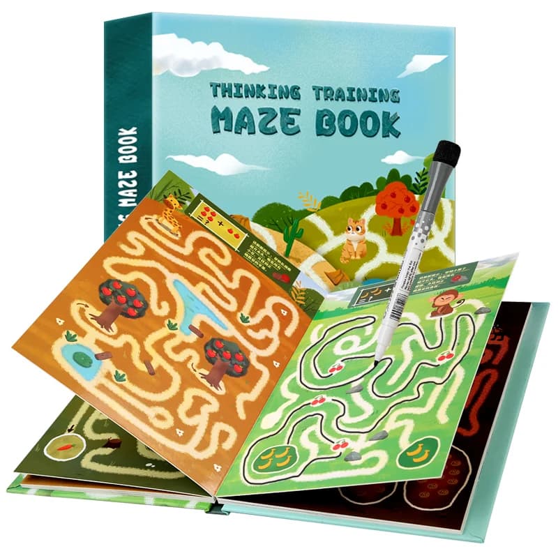 Montessori Training Maze Pen Control Book bambini labirinto giocattoli disegno Tablet allenamento a mano forma di giochi Set giocattolo educativo
