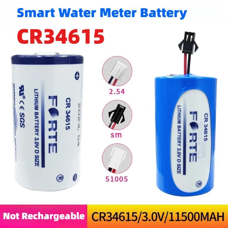 Batteria CR34615 3V Formato D Non Ricaricabile, Batterie al Litio per Rilevatori di Temperatura, Contatori d'Acqua, Allarmi Antifumo, Personalizzabile