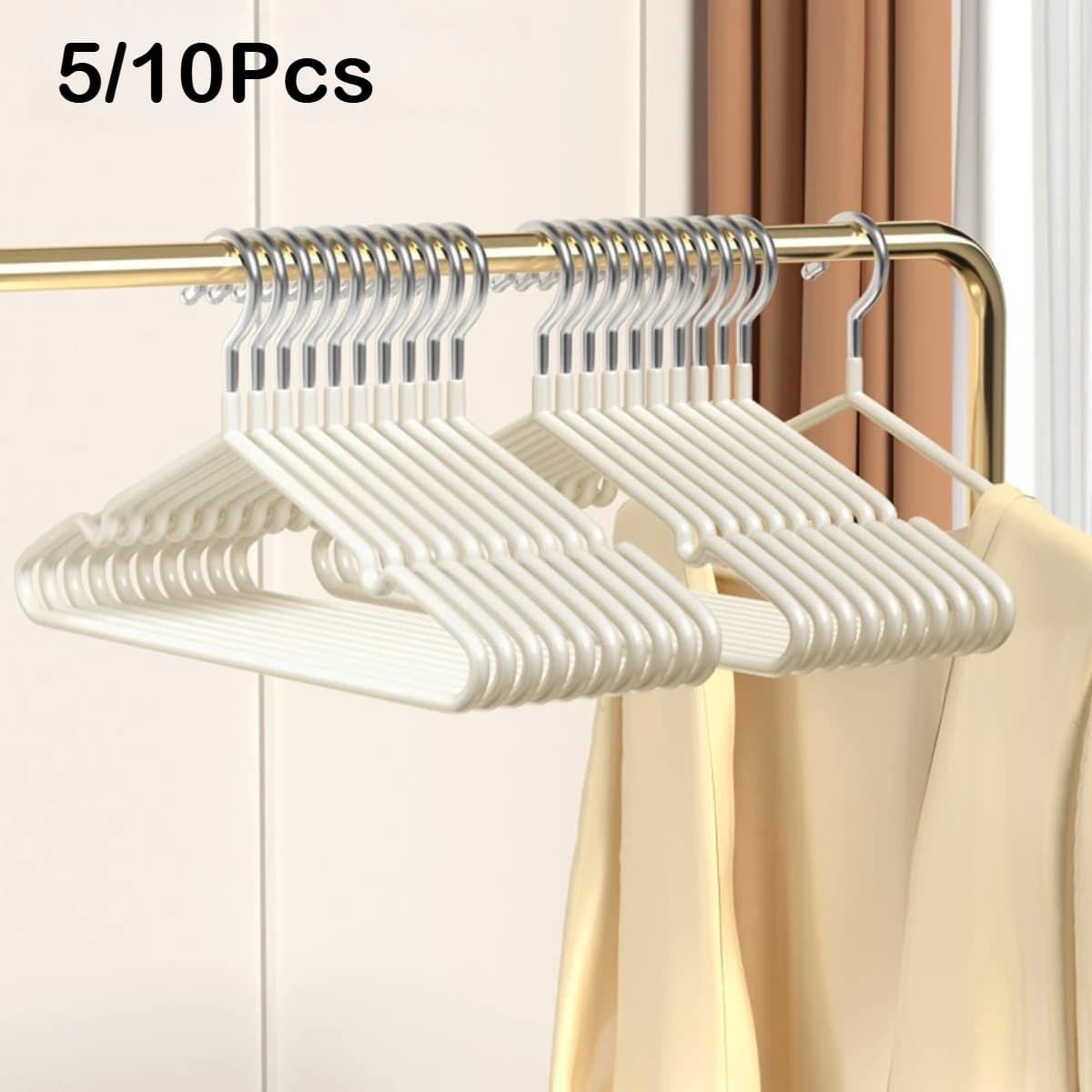 5/10Pcs Non Slip Clothes Hangers Rubber Coated Space Saving Durable Garment Storage Organizer for Suits Shirts Daily Use