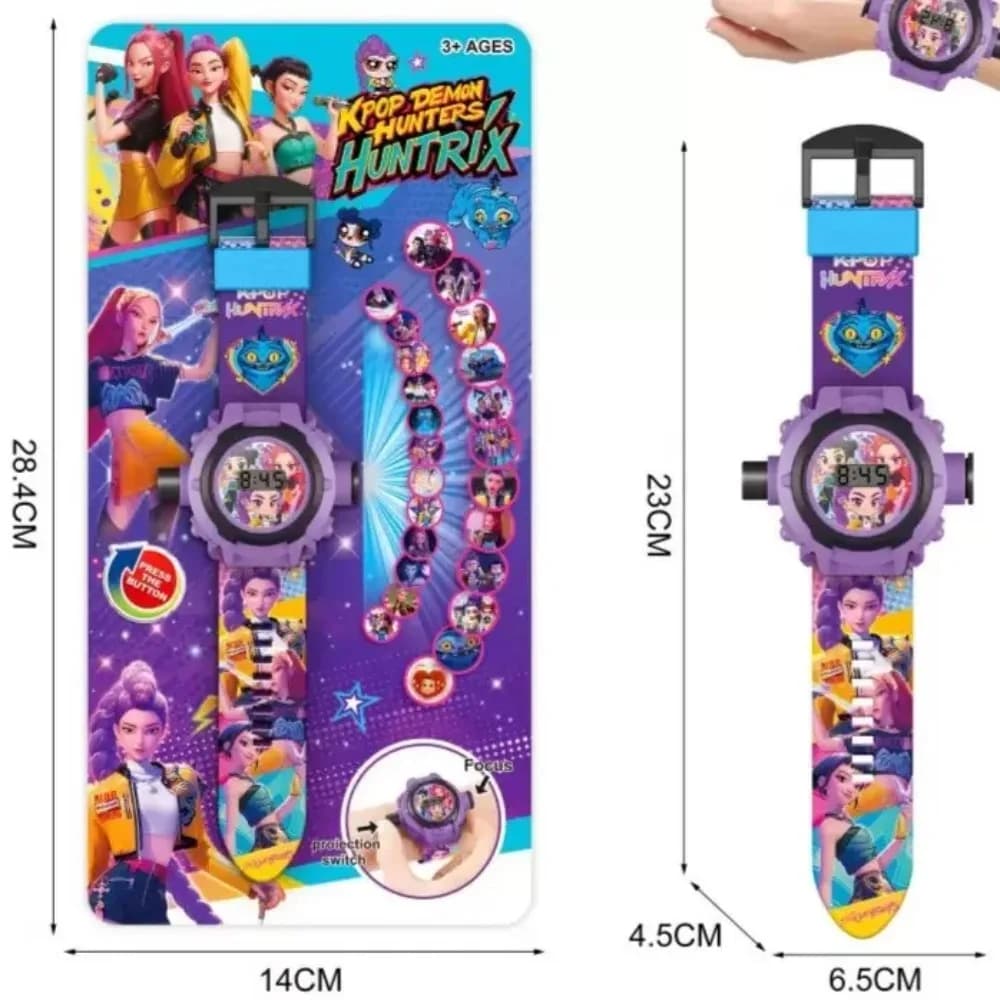 Orologio elettronico K-POP "Devil Hunter" multifunzione con proiettore per bambini, cinturino giocattolo, regalo di compleanno
