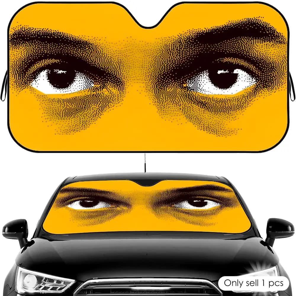 Parasole per Auto True People Eyes, Protezione UV e Isolamento Termico, Copertura Universale per Parabrezza