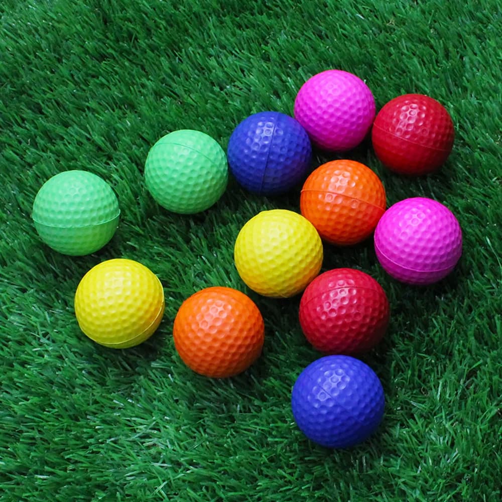 10 Palline da Golf in PE per Allenamento Indoor, Elastici, Multicolore, in Schiuma Non Porosa, Leggere, Accessori per Golf all'Aperto