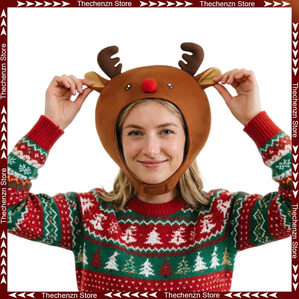 Fancy Dress Funny Elk Hat Cosplay For Women Deer Cap Prop Christmas Day Woman Costume Accessories Halloween Fantasia Party Decor