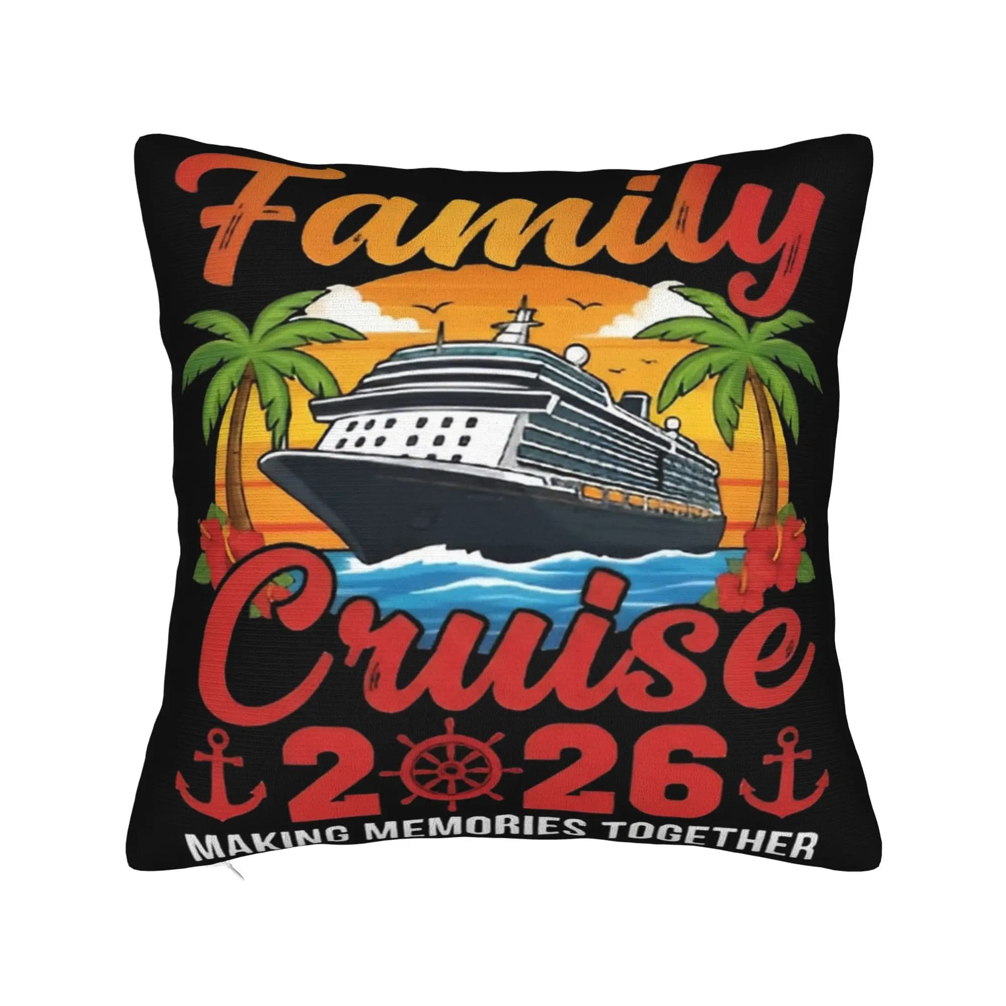 Family Cruise 2026 Pillow Covers Printing Cushion Cover Decoration Making Memories Together Pillow Case Cover Home Multi-Size