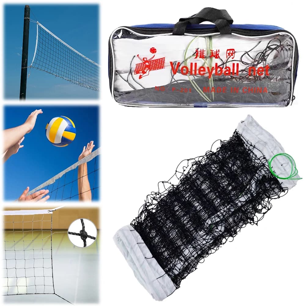 Rete da pallavolo portatile da 950 cm Rete da pallavolo da spiaggia resistente Rete da pallavolo professionale per piscina da spiaggia in cortile per interni ed esterni