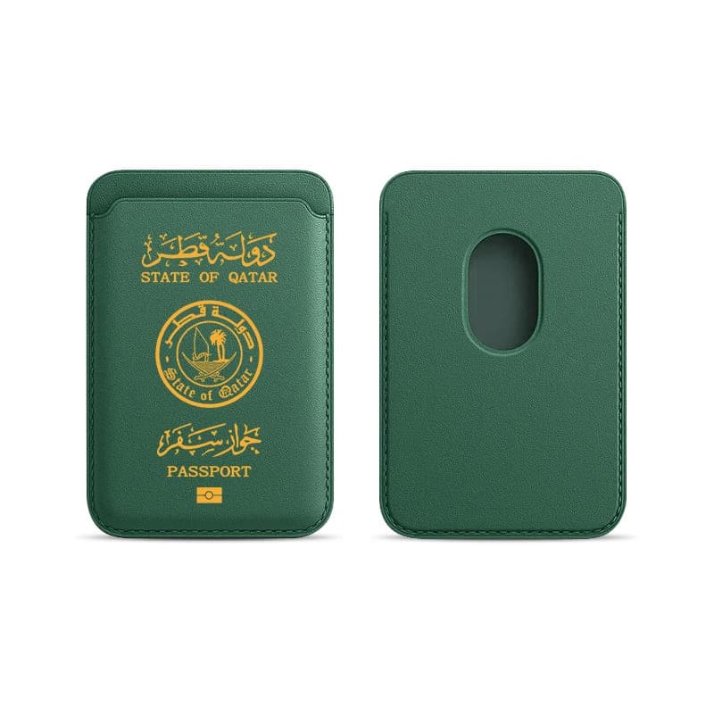 Ins Qatar Passaporto Aggiornamento Custodia a portafoglio in pelle PU magnetica per MagSafe iPhone13 14 12 15Plus 16 Pro Custodia per carte Cover posteriore
