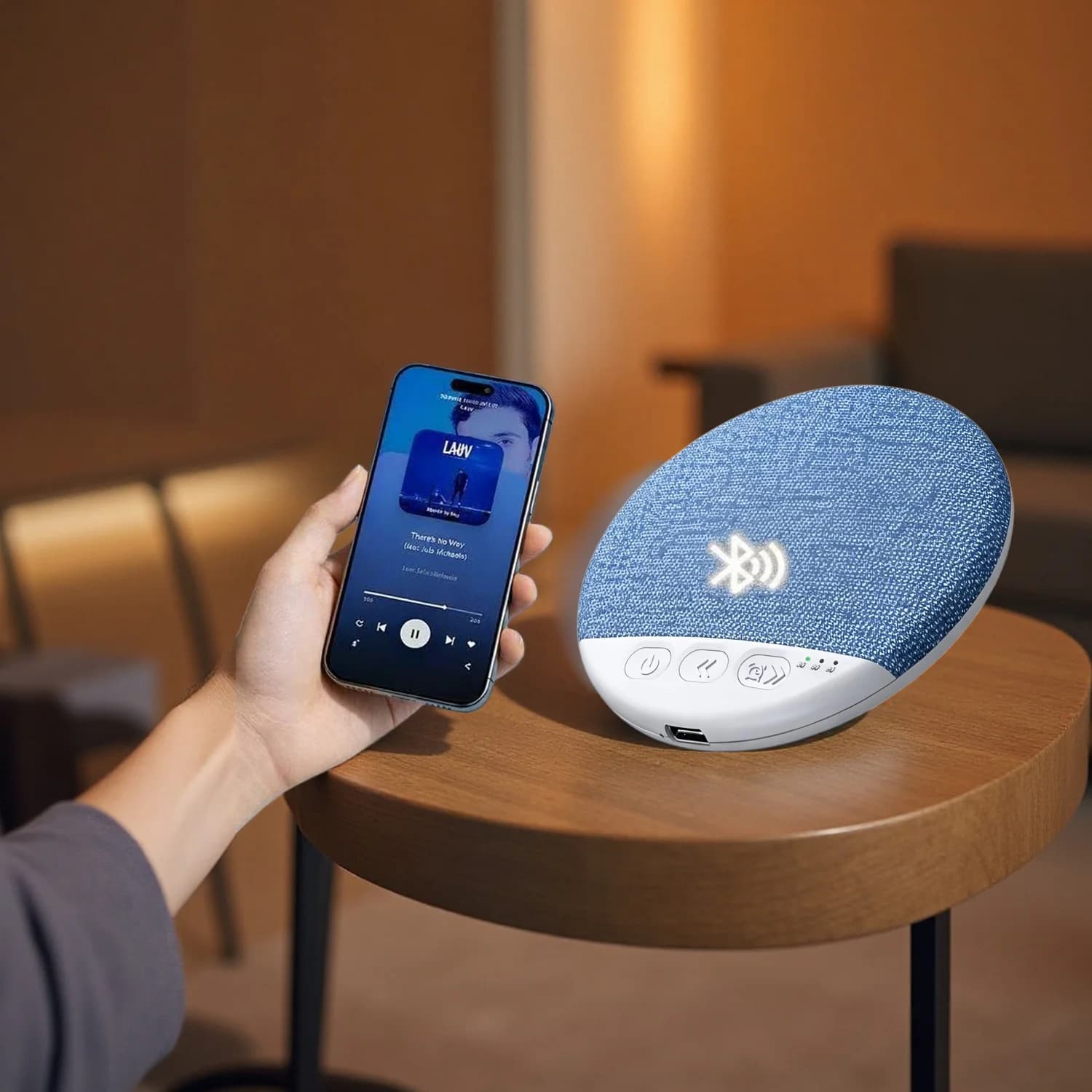 Wireless Bluetooth 5.4 Pillow Speaker HiFi Stereo White Noise Machine with 30/60/90 Min Timers for Bedroom Under Pillow