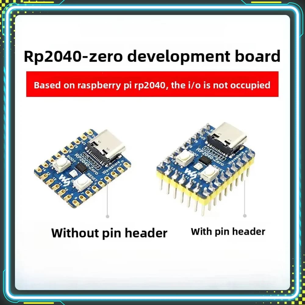 Scheda di Sviluppo Microcontroller Microsnow RP2040-zero PICO con Processore Dual Core Compatibile con Raspberry Pi, con Header