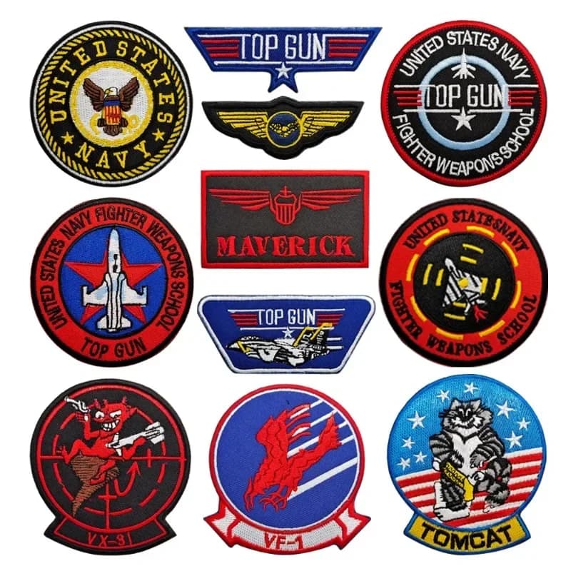 Top Gun Tomcat Capitolo American Navy Air VF-1 Pilot Bracciale da stiro Toppa ricamata per cucire vestiti Badge adesivo
