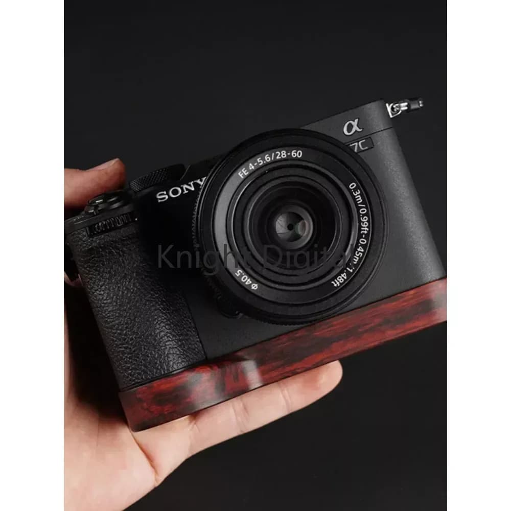 Piastra per fotocamera in noce di ebano impugnatura in legno a sgancio rapido per Sony A7R3 A7R3A A7M3 A9 Arca supporto per treppiede con morsetto svizzero