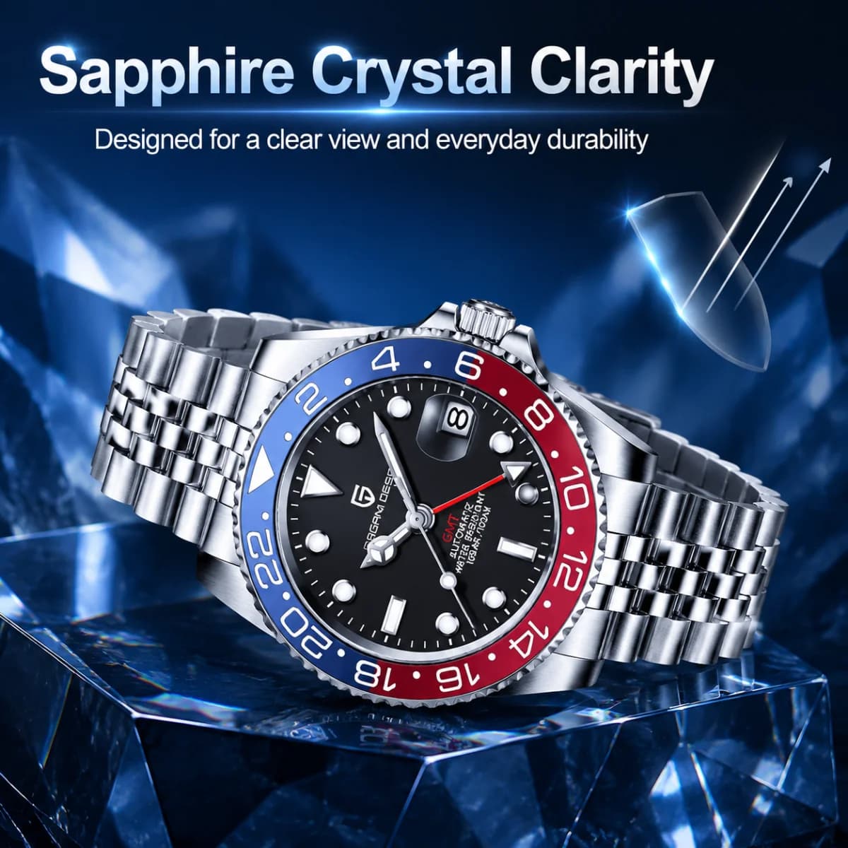 V3 PAGANI DESIGN 40mm Luxury GMT Men Mechanical Watch Top Sapphire Glass 361L Stainless Steel 100m Waterproof Men's Automatic Mechanical Watches