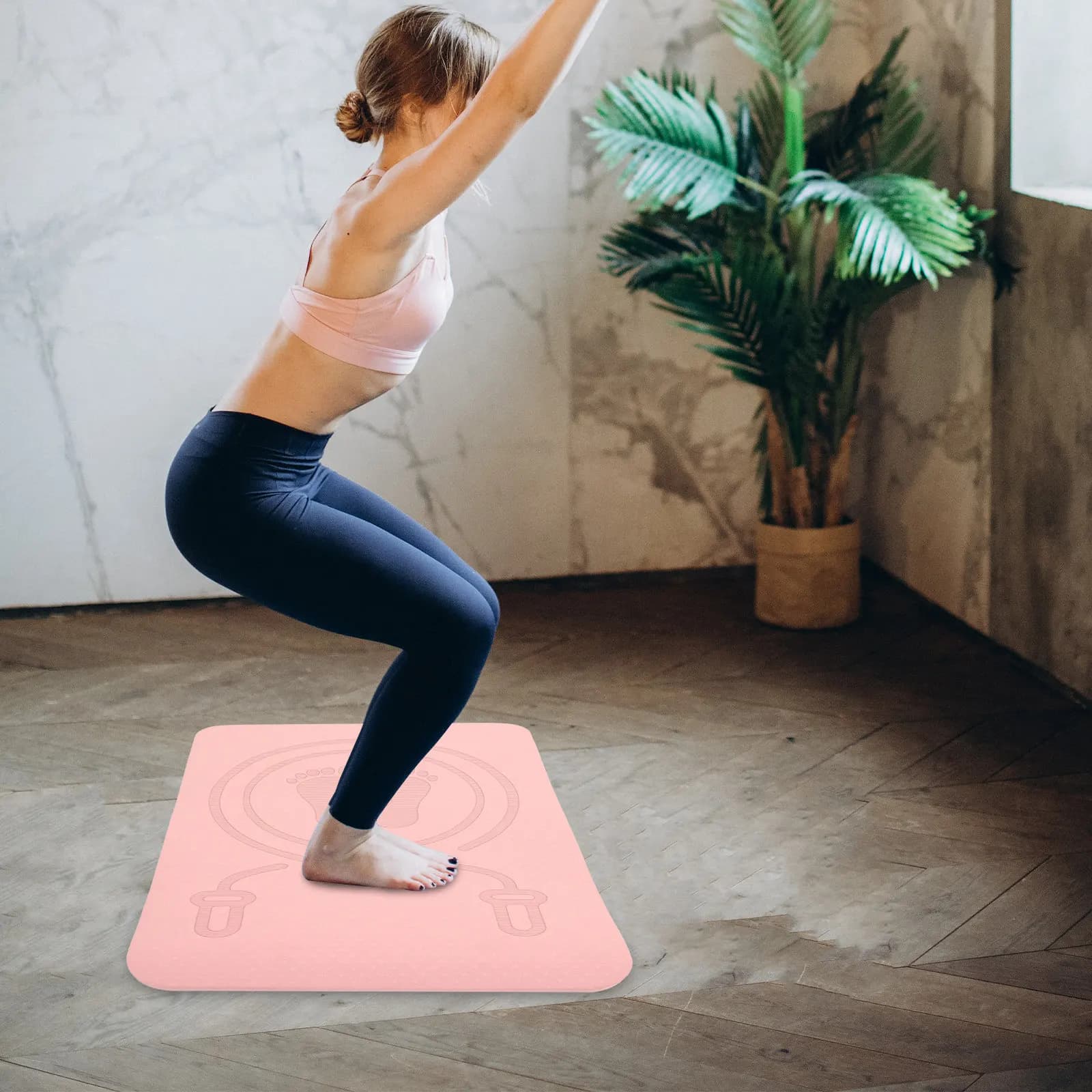 Tappetino Premium in TPE Antiscivolo per Salto con Corda, Extra Spesso e Ammortizzato per Supporto Articolare, Yoga, Hot Yoga, Pilates, Allenamento Fitness